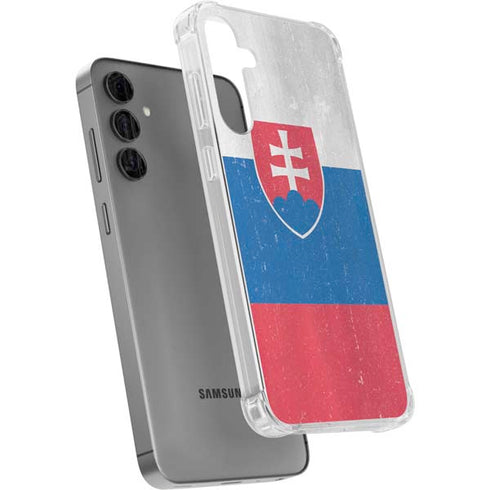 Slovakia Flag Distressed Galaxy S24 Plus Clear Case